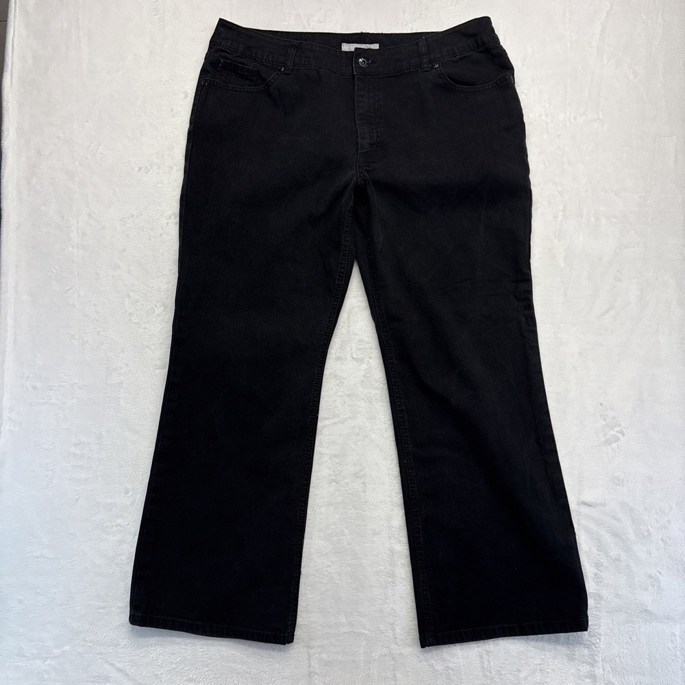 Chico's Platinum Jeans Womens Size 3 Short (US 16) Black Bootcut